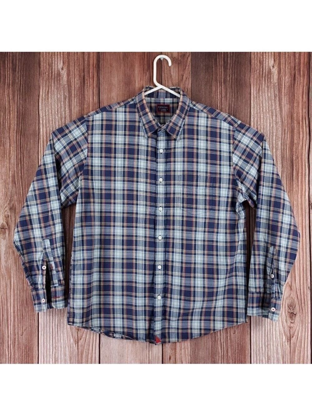 UNTUCKit Mens Size XL Multicolor Plaid Button Up Long Sleeve Shirt Cotton